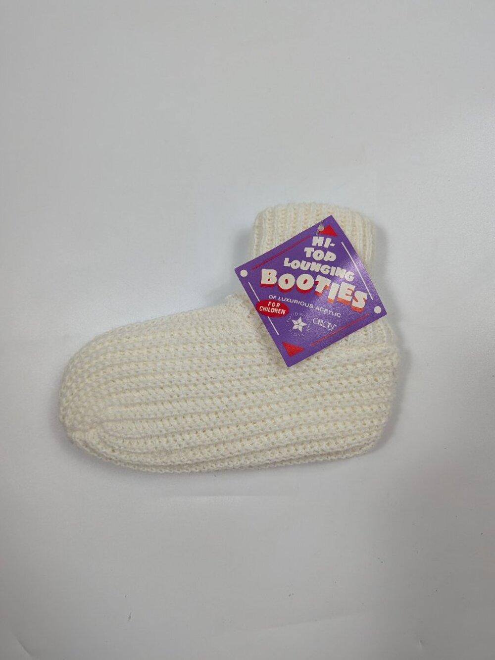 Vintage Knit Hi Top Lounging Booties 100% Orlon Acrylic NWT OSFM